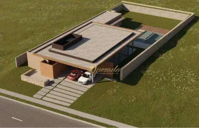 Casa térrea nova à venda, 4 suítes, piscina, planejados, condomínio reserva petrus, indaiatuba.