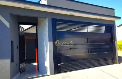 Casa térrea nova, à venda, 3 dormitórios, 1 suíte, quintal, jardim monte carlo, indaiatuba.