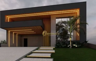 Casa térrea em construção, à venda, 3 suítes, piscina, condomínio evidências, indaiatuba.