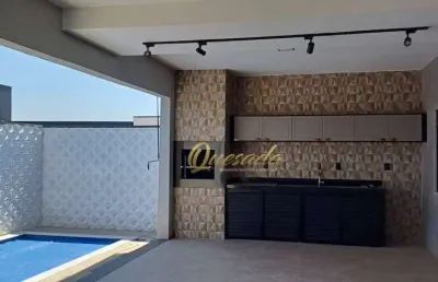 Sobrado mobiliado, à venda, 3 suítes, planejados, piscina, condomínio mantova, indaiatuba.