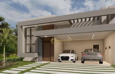 Casa térrea nova, à venda, 3 suítes, escritório, piscina, planejados, condomínio evidências, indaiatuba.
