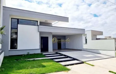 Casa térrea nova, à venda, 3 suítes, planejados, piscina, condomínio di roma piazza venezia, indaiatuba.