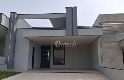 Casa nova, à venda, 3 suítes, planejados, piscina, condomínio gran reserve, indaiatuba.