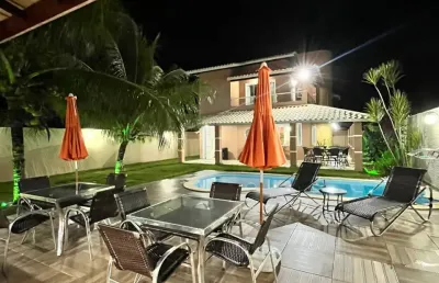 Casa à venda no condomínio parque das árvores, jacuípe, 350m², 4 suítes, piscina, energia solar, poço artesiano,