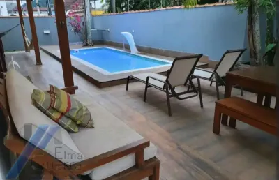 Ubatuba, tenorio - casa com 05 dormitorios sendo 03 suites e area de lazer.