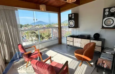 Ubatuba, pereque-açu - apartamento com 02 suítes e vista para o mar.