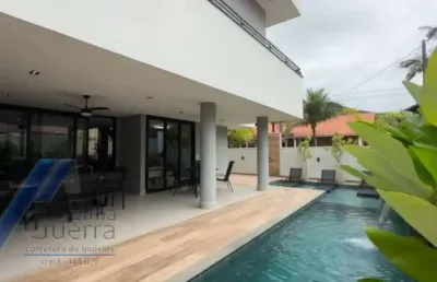 Ubatuba, lagoinha- casa alto padrão com 05 suítes e área de lazer com vista para o mar.