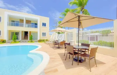 Guarajuba palm beach| villages 68 m²| térreo com garden ou primeiro andar| 2 quartos| 1 vaga