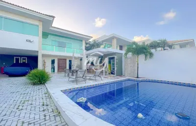 Villas do atlântico| casa duplex nascente 309m²| 4 quartos| 4 vagas| piscina|churrasqueira