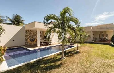 Vilas do jacuípe| casa térrea mobiliada| piscina| churrasqueira| 170m²| 3 suítes| 6 vagas