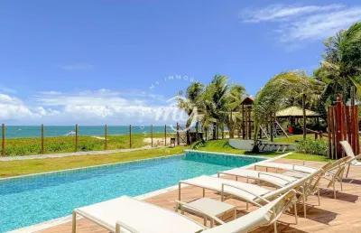 Itacimirim|aptº pé na areia|terraço e piscina vista mar|142 m²|3 suítes|2 vagas|mobiliado