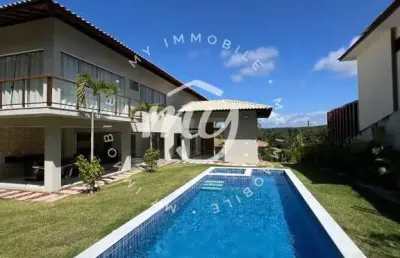 Praia do forte| casa luxuosa duplex| mobiliada| 340 m2| 5 suítes| área gourmet| piscina