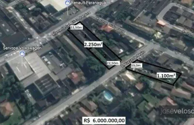 3 lotes com 3.350m² totais separados por uma rua, com potencial construtivo em frente á renault paranaguá á venda – j. veloso im