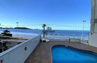 Apartamento a venda na beira mar com 2 quartos, 1 vaga com área de lazer na praia do morro, guarapari es