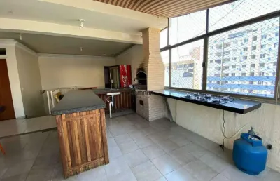 Cobertura duplex com 5 quartos e área de churrasqueira para locação na praia do morro, guarapari/es.