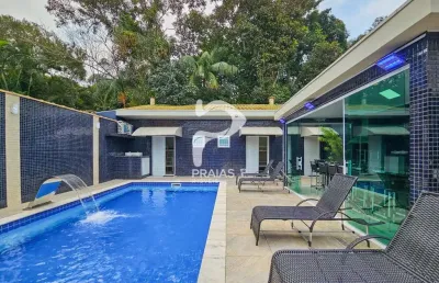 Casa em condomínio fechado com 5 quartos à venda na alameda jupia, --, riviera, bertioga por r$ 4.900.000