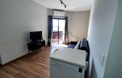 Apartamento com 1 quarto, vila mathias, santos. mobiliado
