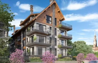 A venda apartamento de 53,54m² com 1 dormitório sendo suíte, localizado a 350 metros da catedral de pedra.