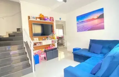 Casa de condominio a venda na praia grande, bairro maracanã, com 2 quartos e 1 vaga