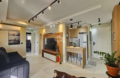 Apartamento  diferenciado, todo semiimobiliado 2 dormitórios, no condomínio cromo, humaitá, porto alegre