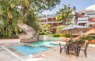 Apartamento semimobiliado 3 dormitórios, suíte, condomínio com piscina, box na zona sul de porto alegre.