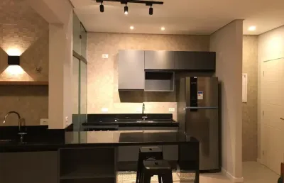 Loft completo com planejados, mobília, ar condicionado e varanda gourmet para locação! 43m² na vila oliveira