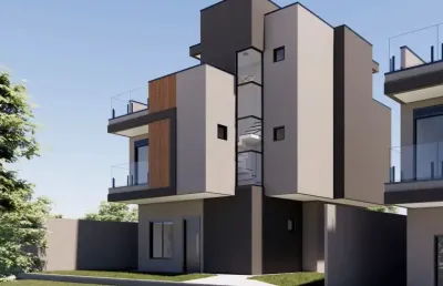 Sobrado triplex com 3 quartos com 3 suítes com 2 vagas no bairro novo mundo - curitiba