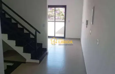 Cobertura triplex com 2 dormitórios à venda, 117 m² por r$ 487.000 - vila linda - santo andré/sp