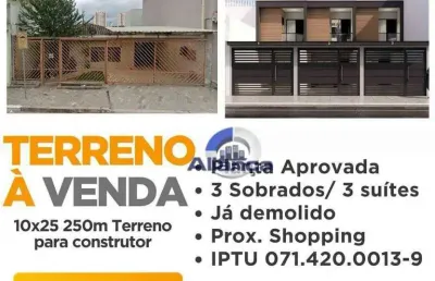 Terreno à venda para 3 sobrados, com 3 dormitórios de 125m² (planta aprovada) por r$ 690.000 - imirim - são paulo/sp