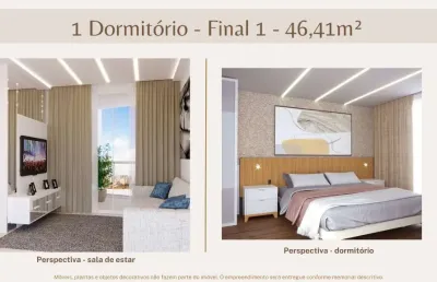 Apartamento 1 dormitório sacada com churrasqueira ecoville