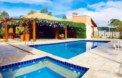Chácara com 3 dormitórios para alugar, 4000 m² por r$ 7.500,00/mês - canjicas - arujá/sp