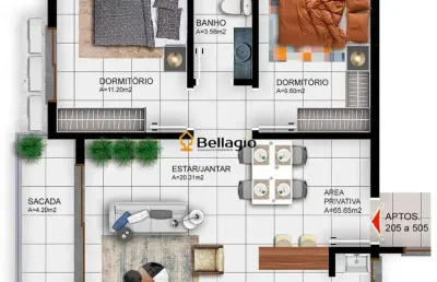 Apartamento 2 dormitórios à venda camobi santa maria/rs