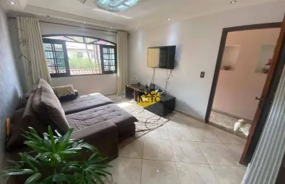 Sobrado com 3 dormitórios para alugar, 185 m² por r$ 4.307,93/mês - jardim araguaia - mauá/sp