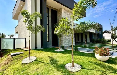 Excepcional casa no condomínio terra alpha 1, com 4 suítes, closet e escritório em senador canedo