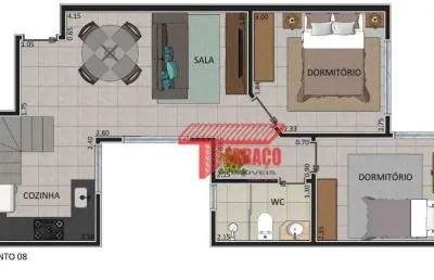Cobertura com 2 dormitórios à venda, 115 m² por r$ 530.000 - vila linda - santo andré/sp