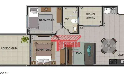 Apartamento com 2 dormitórios à venda, 60 m² por r$ 371.000,00 - vila linda - santo andré/sp
