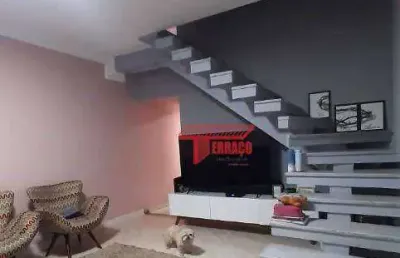 Sobrado com 3 dormitórios à venda, 192 m² - vila pires - santo andré/sp
