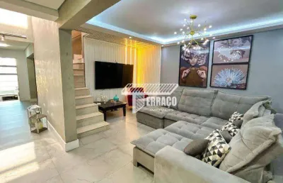 Sobrado com 3 dormitórios, 250 m² - venda por r$ 750.000,00 ou aluguel por r$ 5.445,00/mês - vila aquilino - santo andré/sp