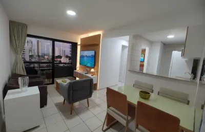 Apartamento mobiliado e vista mar no residencial therramare- ponta negra- natal rn