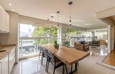 Vila olímpia: apartamento de 210 m² para locação. 4 suítes, varanda gourmet e elevador privativo.