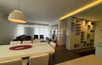 Apartamento mobiliado de 118m² para locação no itaim bibi - 2 dormitórios, suíte, lavabo e 1 vaga
