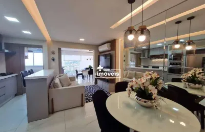Apartamento mobiliado com varanda gourmet com churrasqueira, 3 dormitórios, 2 vagas na vila anástacio