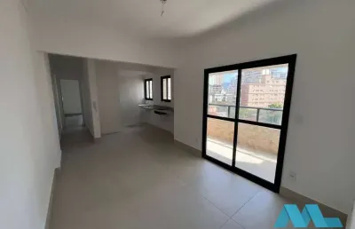 Apartamento novo de 57 m² com 1 suíte, lazer, na caiçara em praia grande