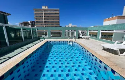Apartamento com 1 quarto, lazer com piscina, no boqueirão em praia grande