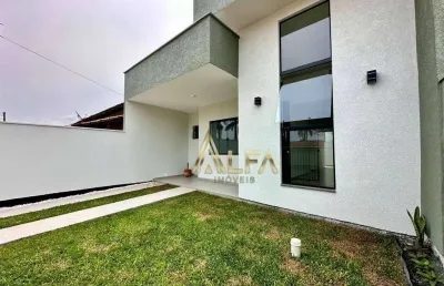 Casa nova a 500 metros da praia da tabuleiro à venda por r$ 388.000,00 - tabuleiro - barra velha/sc