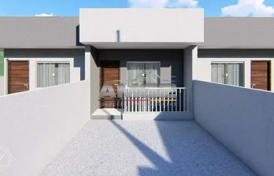Casa com 2 dormitórios, 2 vagas e passagem lateral no dom joaquim em brusque