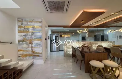 Lindíssima cobertura duplex na praia do canto - porteira fechada com 233 m² à venda por r$ 3.600.000,00 - praia do canto - vitória/es