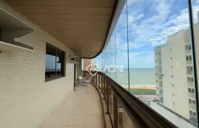 Lindo apartamento, vista mar, varandão com 3 dormitórios, varanda ótima à venda, 177 m² por r$ 1.500.000 - praia de itaparica - vila velha/es