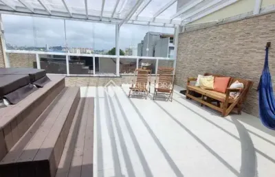 Cobertura com 2 dormitórios à venda, 128 m² por r$ 698.000 - vila valparaíso - santo andré/sp