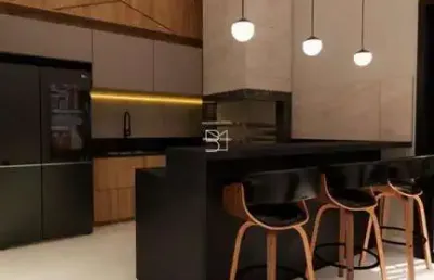 Casa térrea, 3 suites com closet, lavabo, lavanderia, 4 vagas, churrasqueira